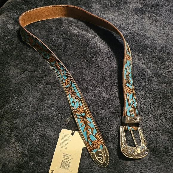 Myra Bag Tooled Leather Western Belt w/ Silver Buckle – NWT - Size S Myra Bag | Accessories | Myra Bag Tooled Leather Western  main image 3